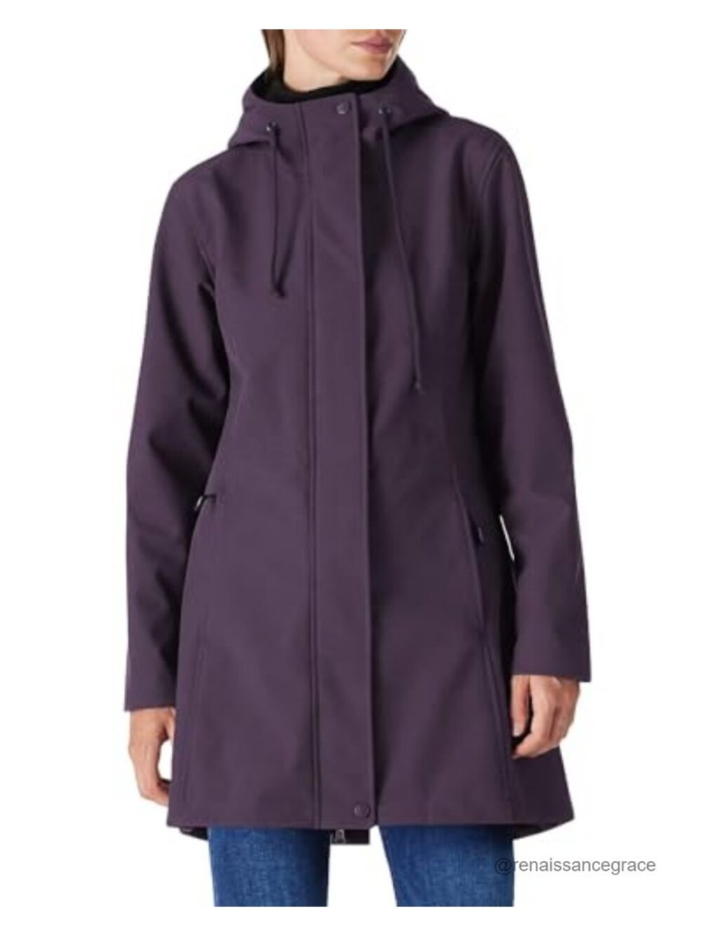 Outdoor Ventures Women's Waterproof Fleece Lined Hooded Softshell Rain Coat